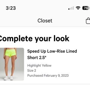 lululemon athletica Women's Athletic Shorts - Neon Yellow